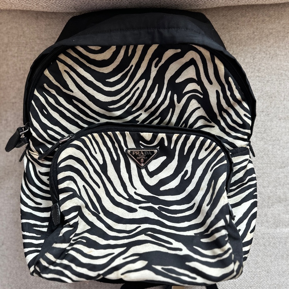 Authentic PRADA Zebra Print Nylon Backpack
